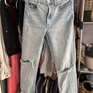 GAP Blue Relaxed Jeans with Distressed Details